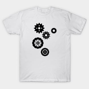 Black graphic gears T-Shirt